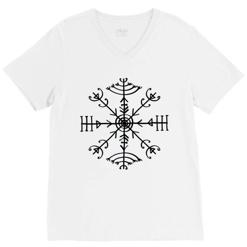 Veldismagn Vikings Norse Odin Hor Vegvisir Celtic V-Neck Tee by bechersharpe9 | Artistshot