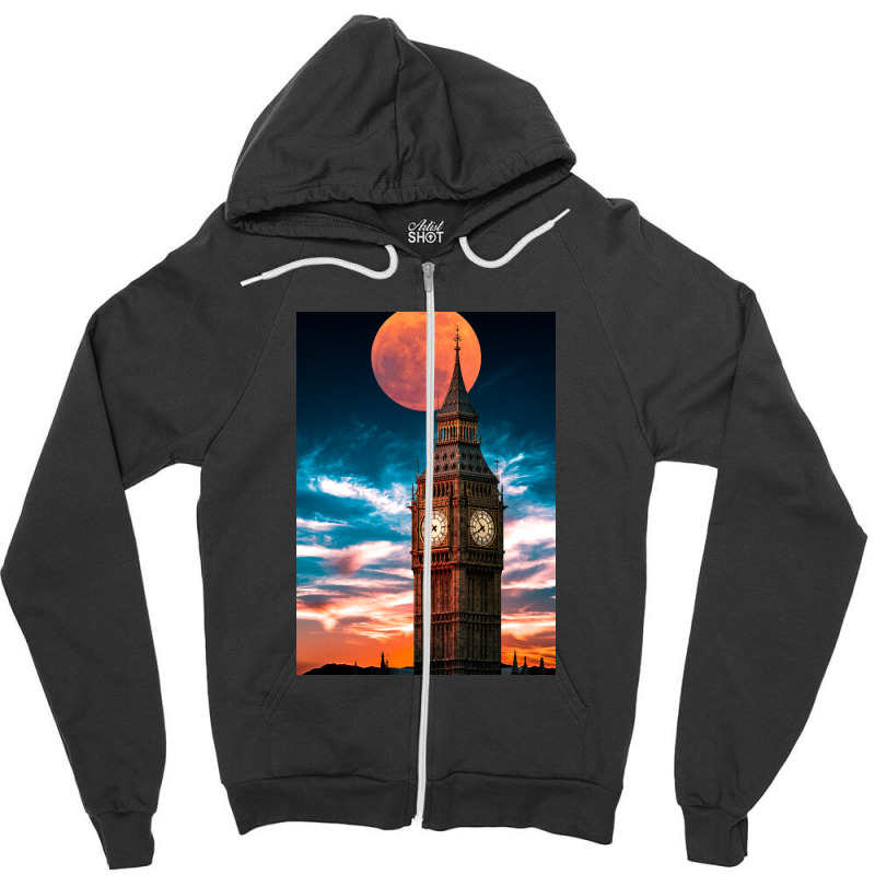 Clock Tower Zipper Hoodie by Sherif.arts | Artistshot