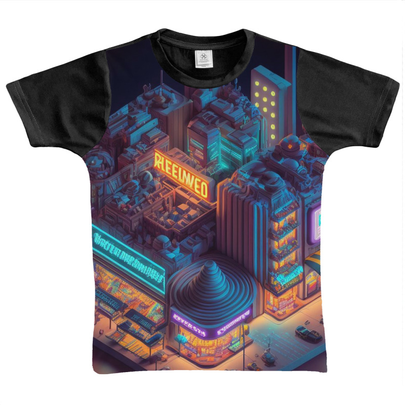 Neon City Painting Graphic Youth T-shirt by TheDol | Artistshot