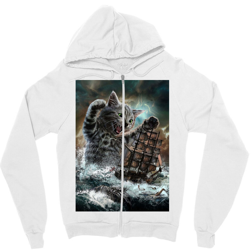 Titan Cat Kraken Zipper Hoodie | Artistshot