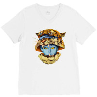 Tiger Lady V-neck Tee | Artistshot