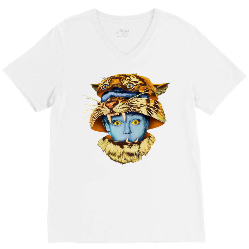 Tiger Lady V-Neck Tee by hmzhviholal | Artistshot