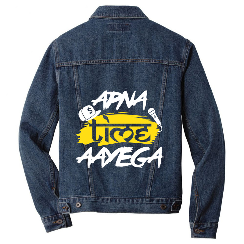 Apna Time Aayega Bollywood Hindi Quote Men Denim Jacket by JONNELLENORTONN | Artistshot