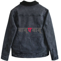 Babu E Babu Funny Marathi Text Indian Regional Language Unisex Sherpa-lined Denim Jacket | Artistshot