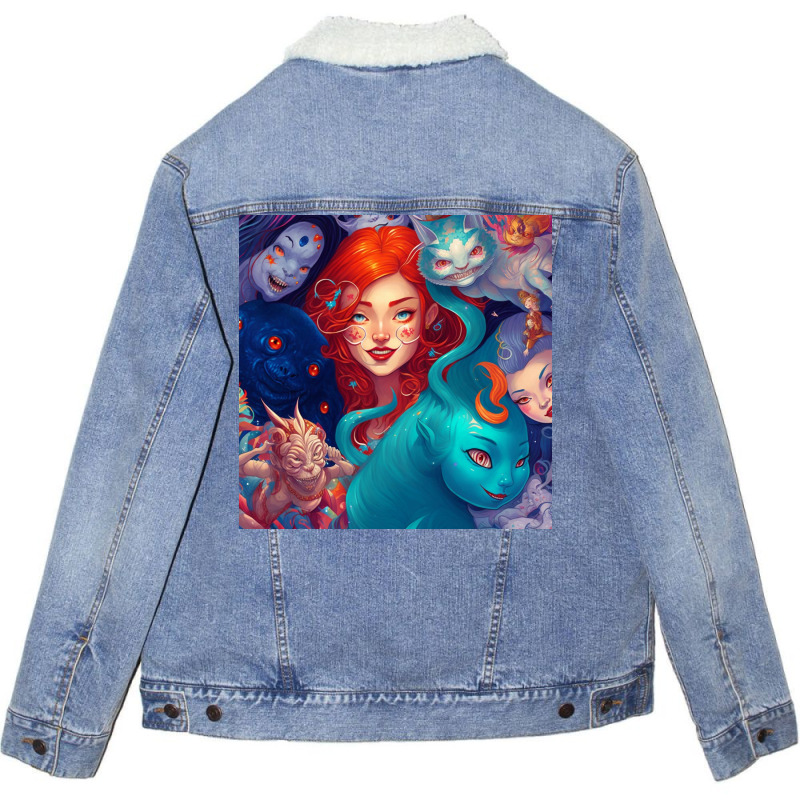 Beautiful Girls Art Unisex Sherpa-lined Denim Jacket | Artistshot