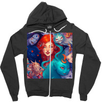 Beautiful Girls Art Zipper Hoodie | Artistshot