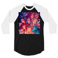 Woman On A Parade 3/4 Sleeve Shirt | Artistshot