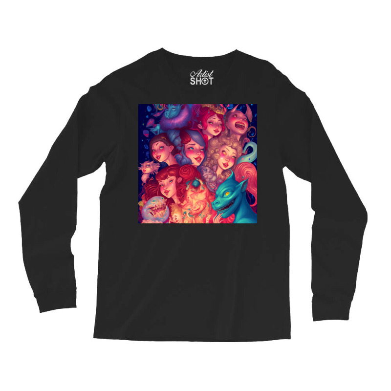 Woman On A Parade Long Sleeve Shirts | Artistshot