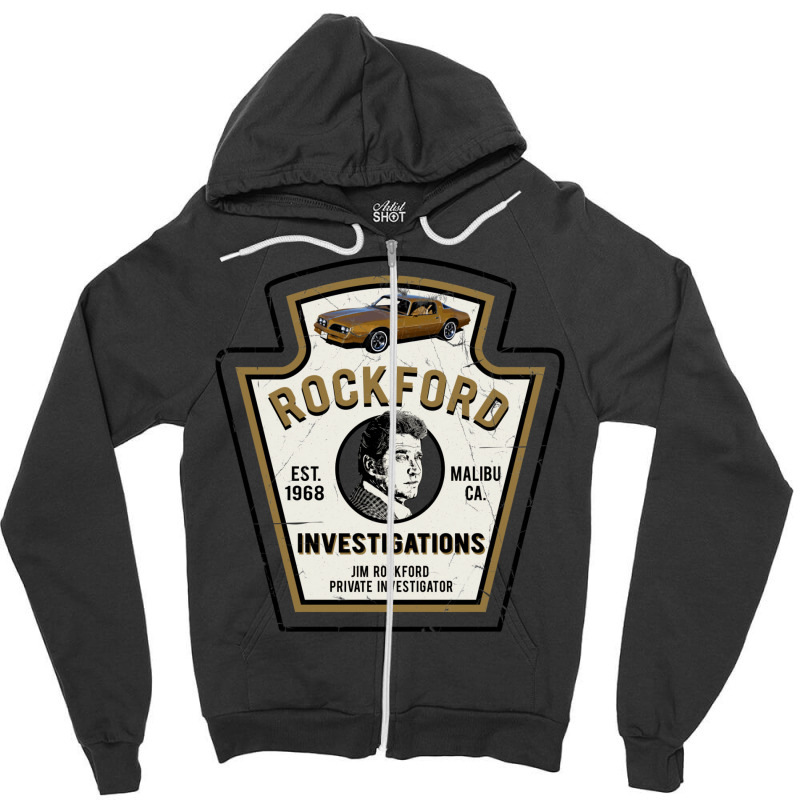 Rockford Investigations Emblem Zipper Hoodie by bakshnoisrit | Artistshot