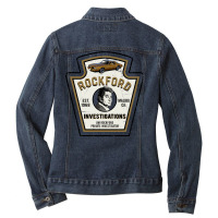 Rockford Investigations Emblem Ladies Denim Jacket | Artistshot