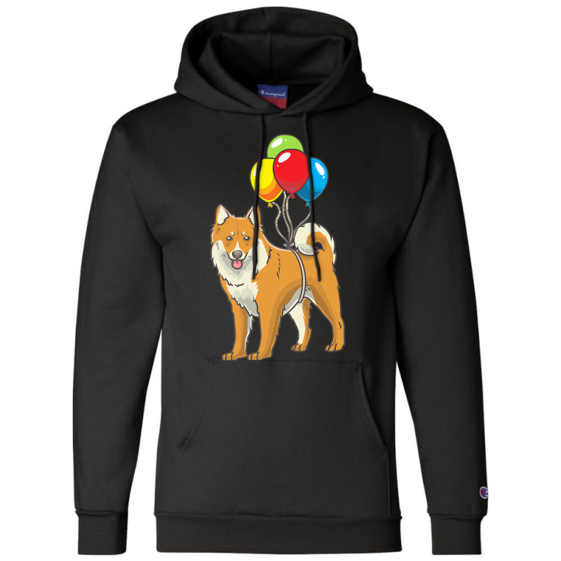 Dog Lover T  Shirt Icelandic Sheepdog Dog With Ballons T  Shirt Champion Hoodie by kris86407 | Artistshot