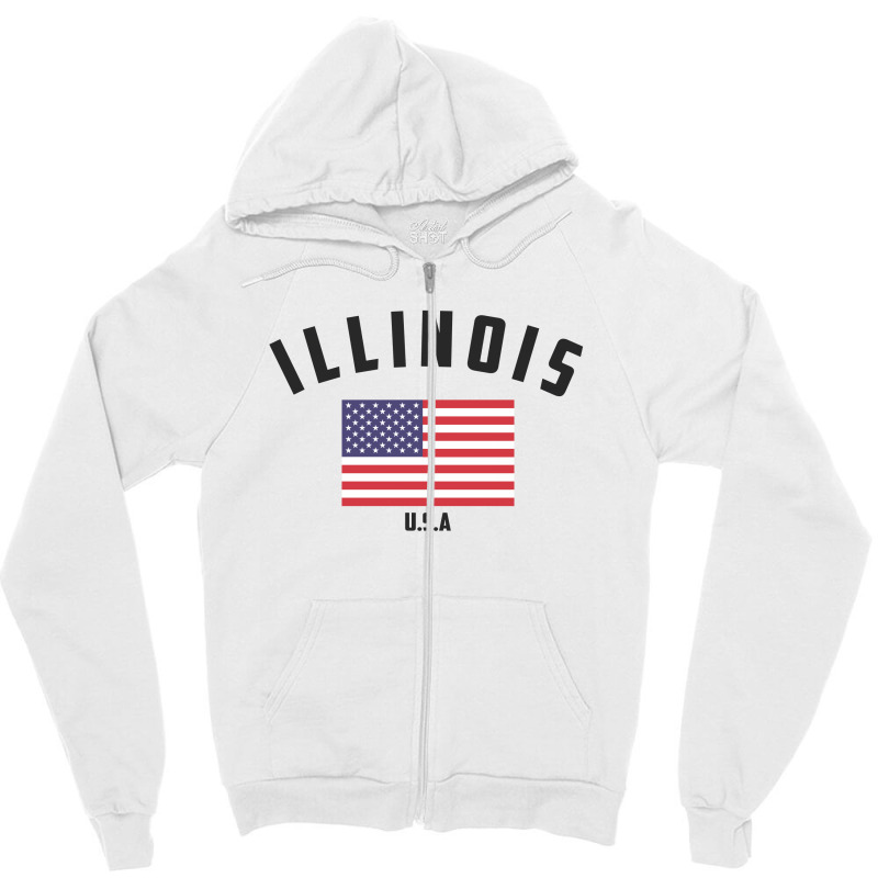 Illinois Zipper Hoodie by Chris Ceconello | Artistshot