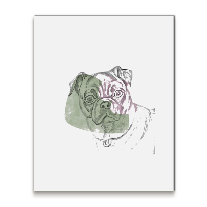 Dog Art Minimalist Pug Canine Empty Space Animal Metal Print Vertical | Artistshot