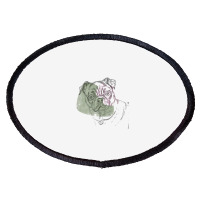 Dog Art Minimalist Pug Canine Empty Space Animal Oval Patch | Artistshot