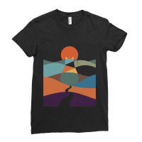 Cat Landscape 65 Ladies Fitted T-shirt | Artistshot