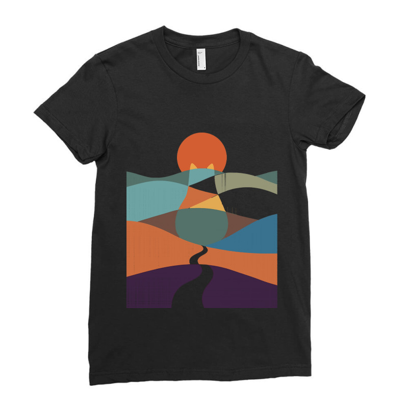 Cat Landscape 65 Ladies Fitted T-Shirt by Timothy90 | Artistshot