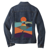 Cat Landscape 65 Ladies Denim Jacket | Artistshot