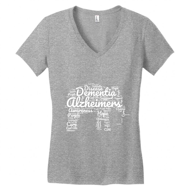 Elephant For Alzheimers And Dementia Awareness Women's V-Neck T-Shirt by Ja98 | Artistshot