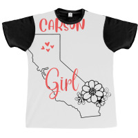 I Love State Of California Flower Outline Carson City Girl Graphic T-shirt | Artistshot