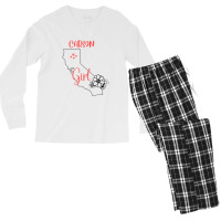 I Love State Of California Flower Outline Carson City Girl Men's Long Sleeve Pajama Set | Artistshot