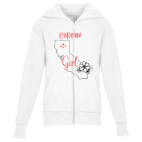 I Love State Of California Flower Outline Carson City Girl Youth Zipper Hoodie | Artistshot