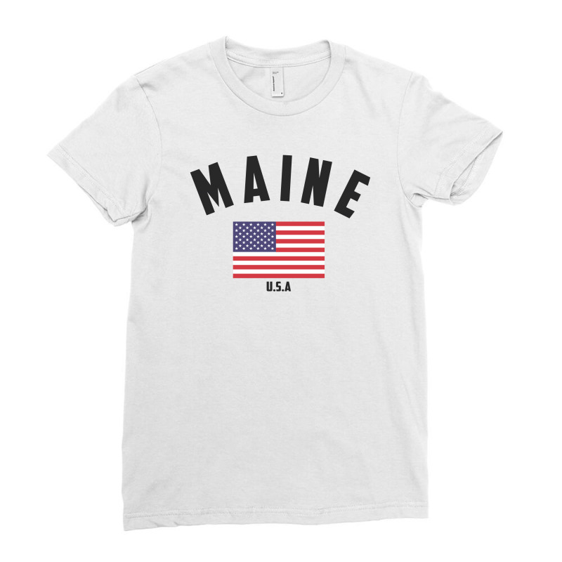 Maine Ladies Fitted T-Shirt by Chris Ceconello | Artistshot