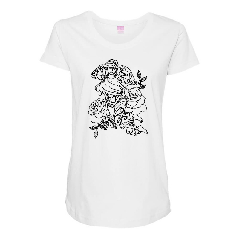 Illustration Of Woman Maternity Scoop Neck T-shirt by phillipjohnson | Artistshot