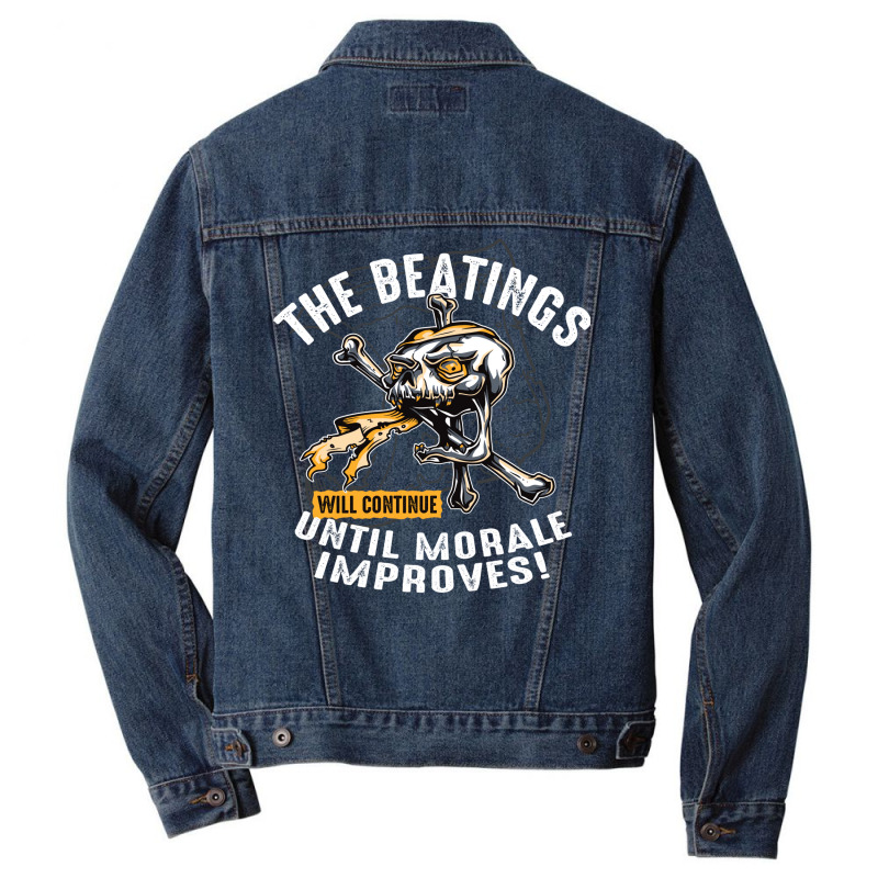 The Beatings Will Continue Until Morale Improves Men Denim Jacket | Artistshot