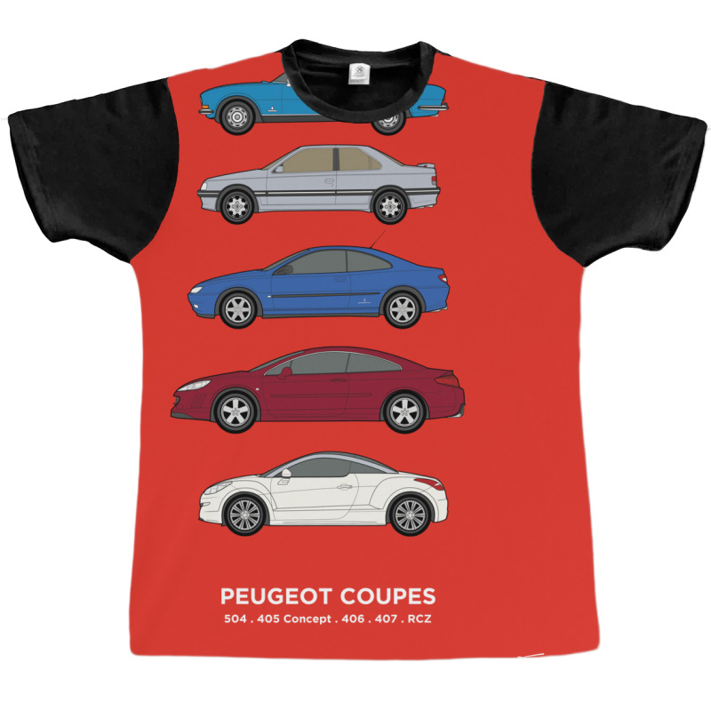 Peu Geot Coupes Classic Car Collection 504 Graphic T-shirt by alcapethaty | Artistshot