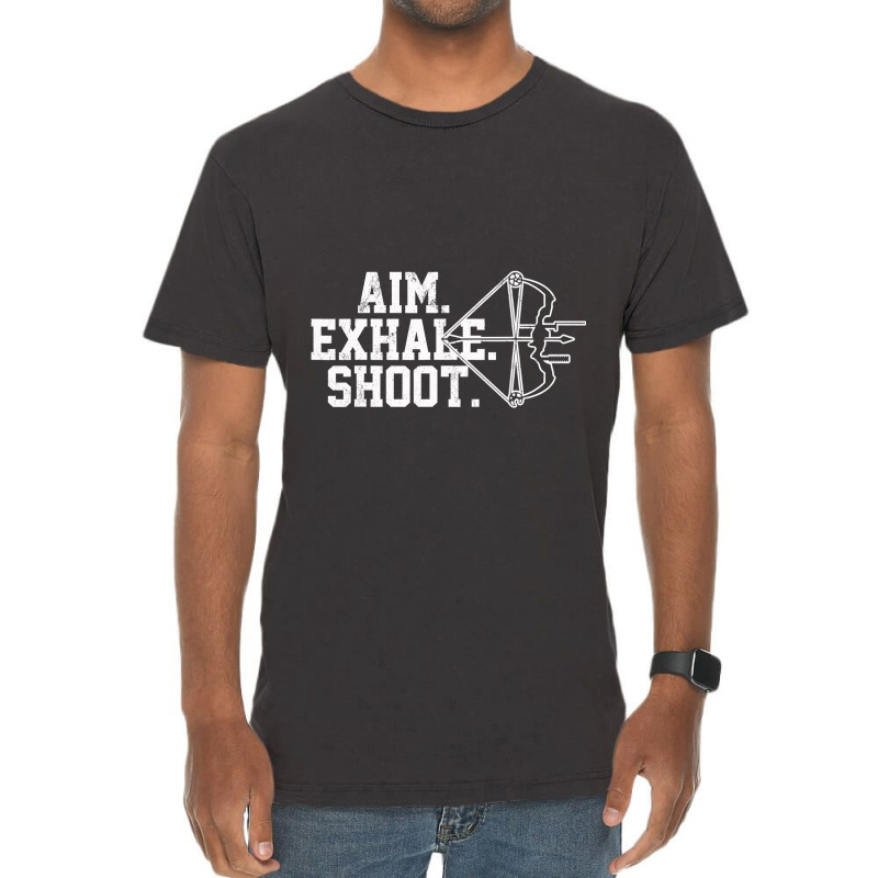 Archery   Aim Exhale Shoot Bow Hunting Archer Gift Vintage T-Shirt by Darlyssia89 | Artistshot