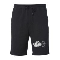 Archery   Aim Exhale Shoot Bow Hunting Archer Gift Fleece Short | Artistshot