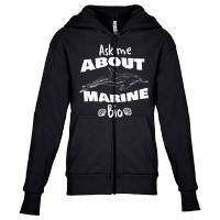 Ask Me About Marine Bio Youth Zipper Hoodie | Artistshot