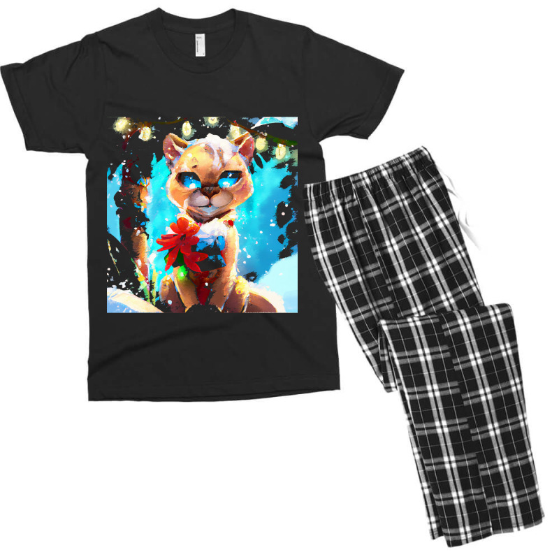 Cute Cougar Drawing Men's T-shirt Pajama Set by Timothy90 | Artistshot