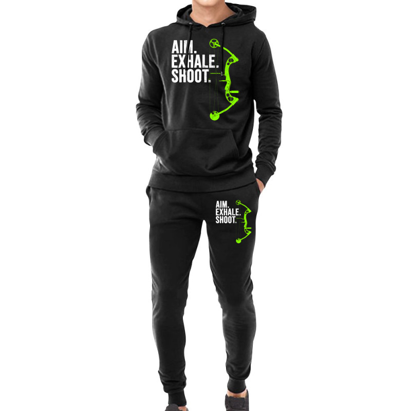 Archery Bow Hunting  Aim Exhale Shoot Hoodie & Jogger Set | Artistshot