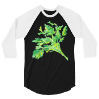 Parsley Wall Herb Watercolor T Shirtparsley Wall Poster Herb Watercolo 3/4 Sleeve Shirt | Artistshot