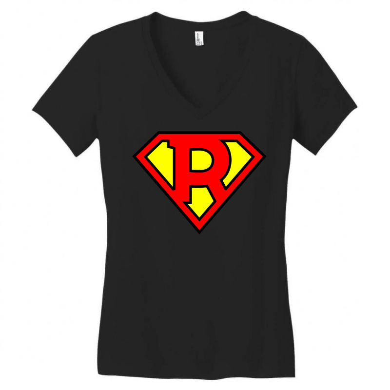 Letter R  Super Letter Vol.1 Women's V-Neck T-Shirt by saheakamkuns | Artistshot