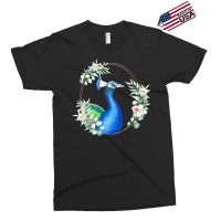 Peacock Bird Portrait T Shirtpeacock In A Floral Gold Wreath Frame T S Exclusive T-shirt | Artistshot