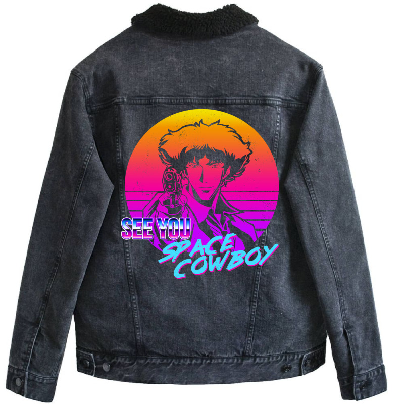 Neon Cowboy Unisex Sherpa-Lined Denim Jacket by aldeeblariik | Artistshot