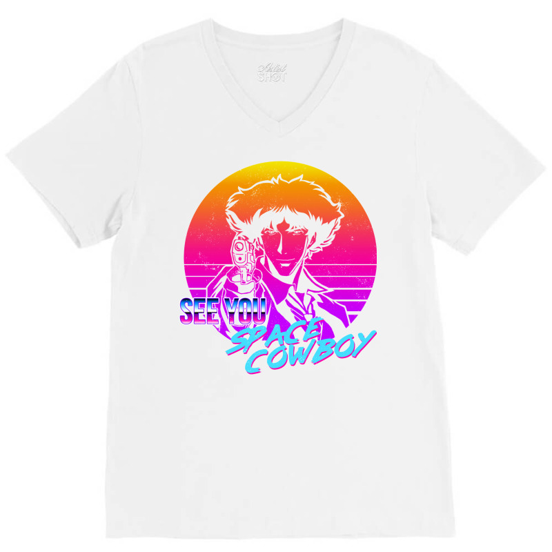 Neon Cowboy V-Neck Tee by aldeeblariik | Artistshot