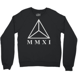 Custom Mmxi Roman Numerals Triangle Crewneck Sweatshirt By Mdk Art