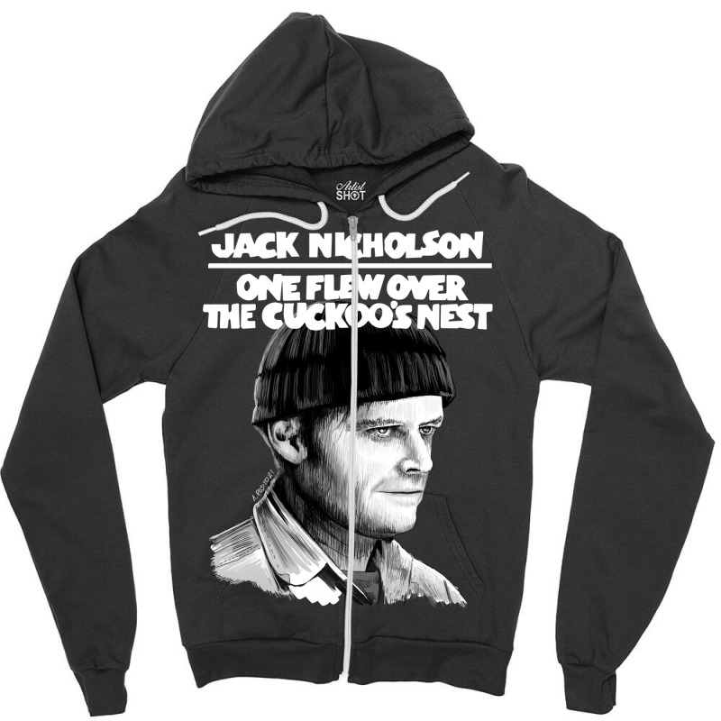 One Flew Over The Cuckoo's Nest With Title Illustration Zipper Hoodie by aldeeblariik | Artistshot