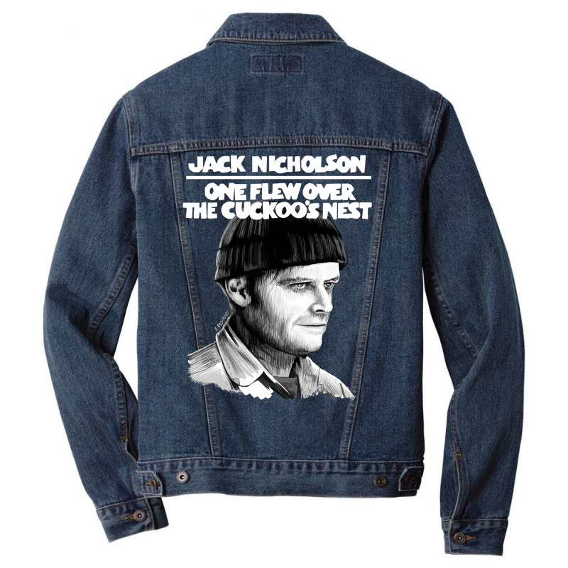 One Flew Over The Cuckoo's Nest With Title Illustration Men Denim Jacket by aldeeblariik | Artistshot