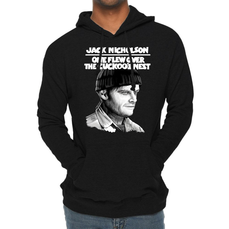 One Flew Over The Cuckoo's Nest With Title Illustration Lightweight Hoodie by aldeeblariik | Artistshot