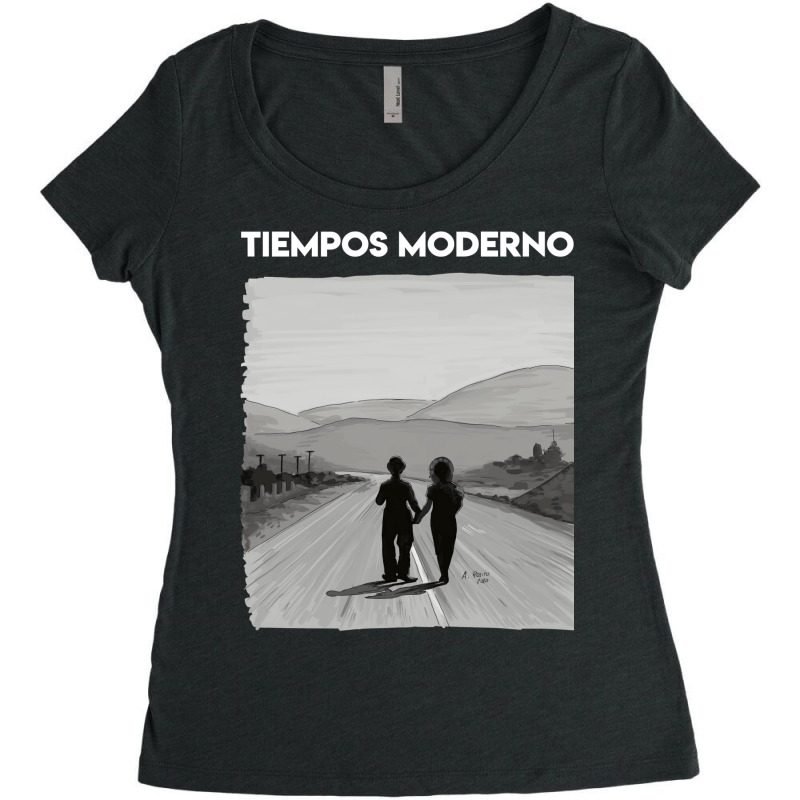 Copy Of Charly Chaplin   Modern Times Women's Triblend Scoop T-shirt by chimeyandres5 | Artistshot