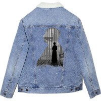 Rebecca Silhouette Illustration Unisex Sherpa-lined Denim Jacket | Artistshot