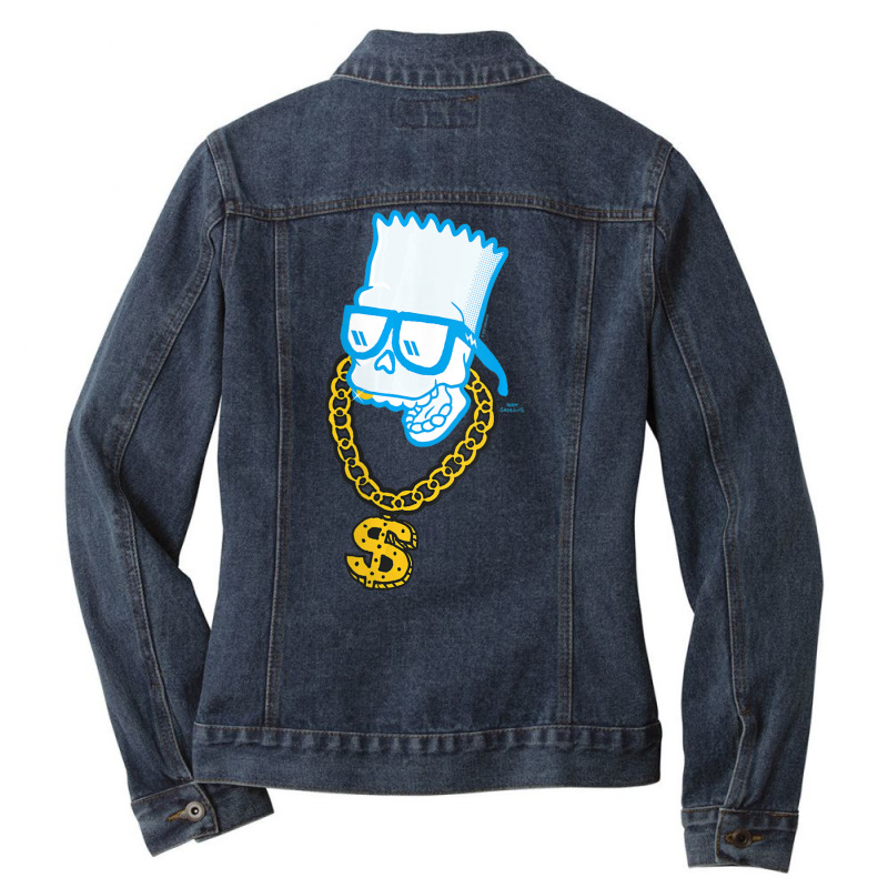 The Simpsons Bart Simpson Skull Bling V-neck Ladies Denim Jacket by nettiemoodyrjn | Artistshot