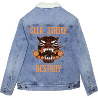 Ww2 Destroyer Division Panther Patch Unisex Sherpa-lined Denim Jacket | Artistshot