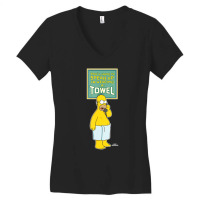 The Simpsons Homer Simpson Speak Up Iâ€™m Wearing A Towel Women's V-neck T-shirt | Artistshot