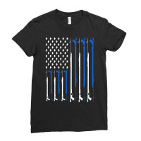 Spearfishing American Usa Flag Freediving Fishing T Shirt Ladies Fitted T-shirt | Artistshot