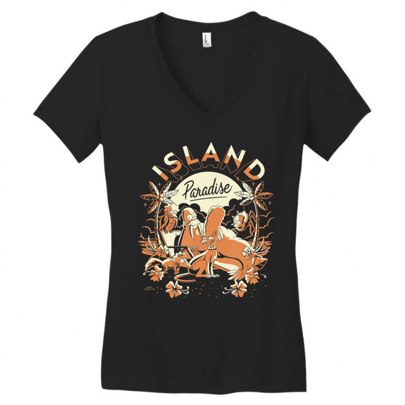 The Simpsons Treehouse Of Horror Island Paradise Group Alt Women's V-Neck T-Shirt by nettiemoodyrjn | Artistshot